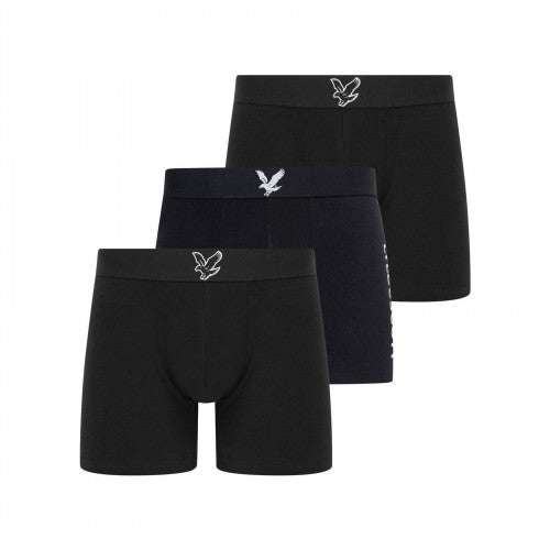 Front - Lyle & Scott Mens Jonathan Boxer Shorts (Pack of 3)