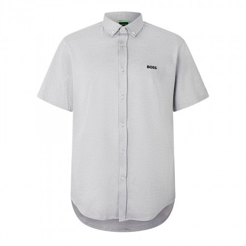 Front - Hugo Mens Motion Short-Sleeved Button-Down Shirt