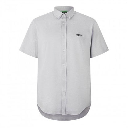 Front - Hugo Mens Motion Short-Sleeved Button-Down Shirt