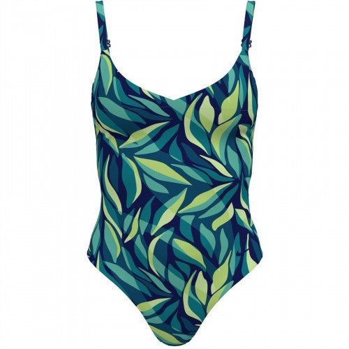Front - Nike Womens/Ladies Leaf Print One Piece Swimsuit