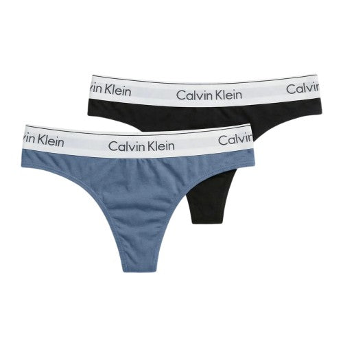 Front - Calvin Klein Womens/Ladies Logo Thong (Pack of 2)