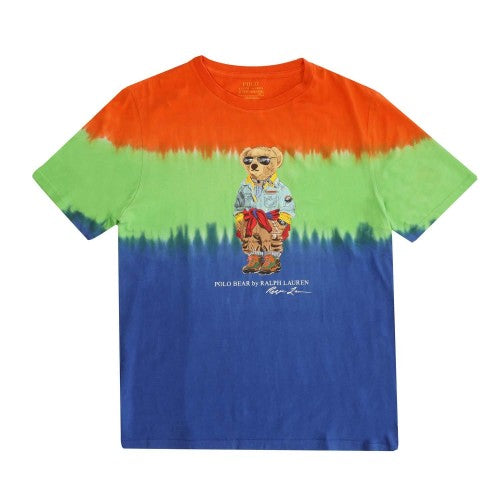Front - Ralph Lauren Boys Polo Bear Tie Dye Jersey T-Shirt