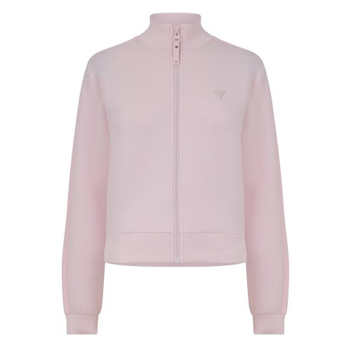 Front - Guess Womens/Ladies New Allie Embossed Scuba Full Zip Sweatshirt