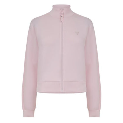 Front - Guess Womens/Ladies New Allie Embossed Scuba Full Zip Sweatshirt