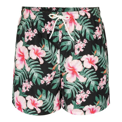 Front - Hot Tuna Mens Tropical Floral Swim Shorts