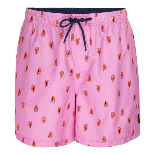Front - Hot Tuna Mens Lobster Relaxed Fit Swim Shorts