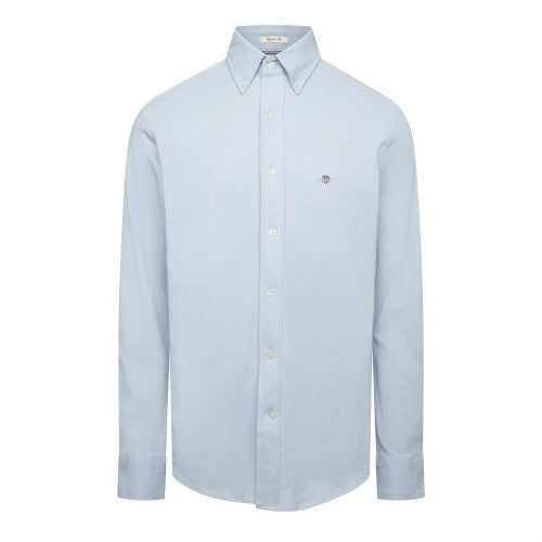 Front - Gant Mens Pique Regular Long-Sleeved Shirt