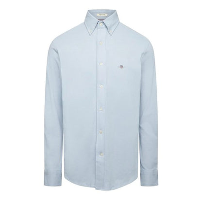 Front - Gant Mens Pique Regular Long-Sleeved Shirt