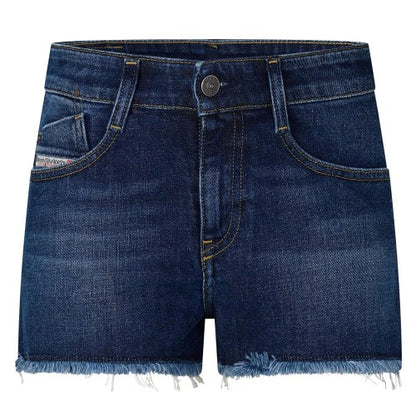 Raw - Front - Diesel Womens-Ladies De-Rifty-Out Calzoncini Denim Distressed Shorts