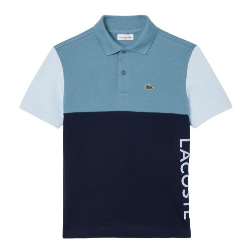 Front - Lacoste Childrens/Kids Colour Block Regular Polo Shirt