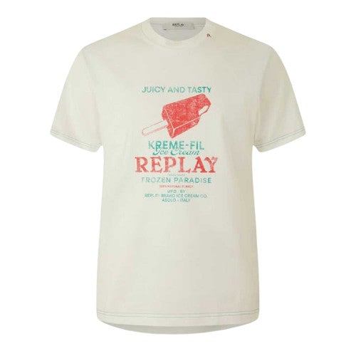 Front - Replay Mens Ice Cream T-Shirt