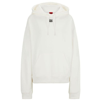 Front - Hugo Womens/Ladies Delfinia Stacked Logo Embroidered Hoodie