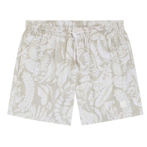 Front - Hugo Mens Piranha Leaf Print Swim Shorts
