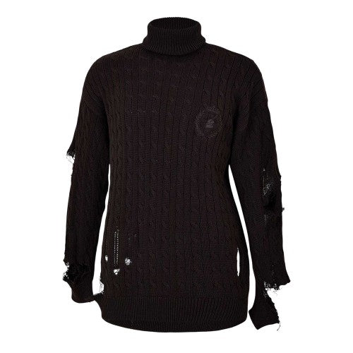 Front - Balenciaga Womens/Ladies Distressed Relaxed Fit Jumper