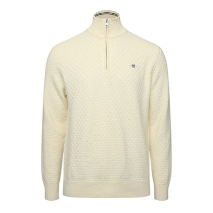 Front - Gant Mens Embroidered Logo Zip Front Jumper