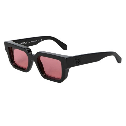 Black-Red - Front - Off White Womens-Ladies Stone Square Sunglasses