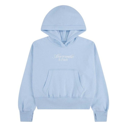 Front - Abercrombie & Fitch Childrens/Kids Embroidered Logo Hoodie