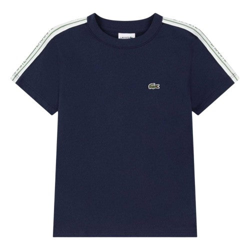Front - Lacoste Childrens/Kids Embroidered Logo Taping T-Shirt