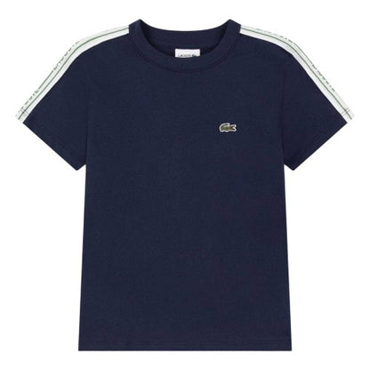 Front - Lacoste Childrens/Kids Embroidered Logo Taping T-Shirt