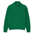 Front - Lacoste Womens/Ladies Carded Wool High-Neck Relaxed Fit Sweater Top