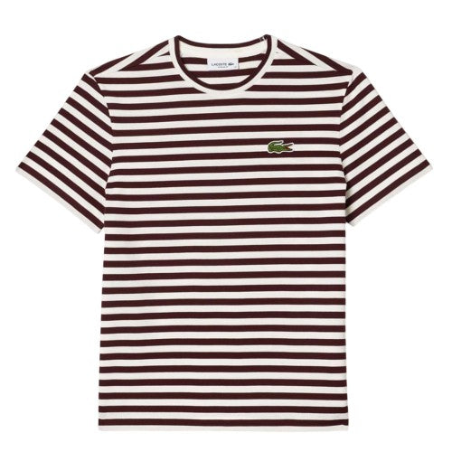 Front - Lacoste Womens/Ladies Striped Cotton Loose Fit T-Shirt