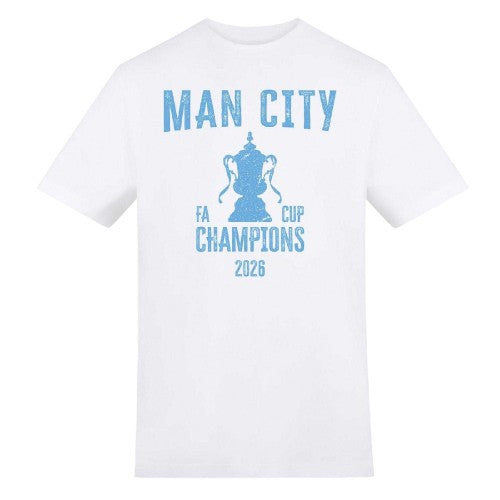 Front - The FA Unisex Adult Man City Trophy T-Shirt