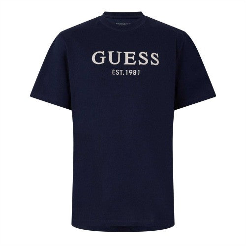 Front - Guess Mens Embroidered Regular T-Shirt