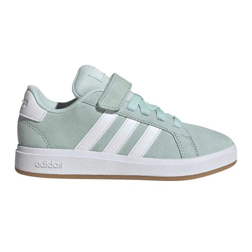 Front - Adidas Childrens/Kids Grand Court 3 Stripes Suedette Trainers