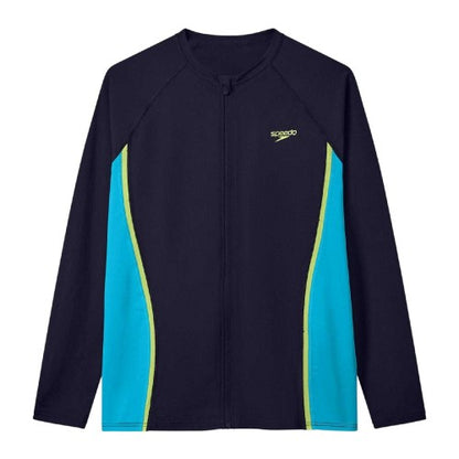 Front - Speedo Mens Hyperboom Splice Colour Block Long-Sleeved Rash Guard