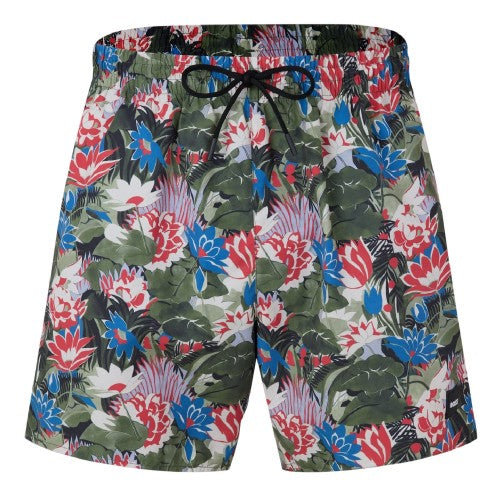 Front - Boss Mens Piranha Tropical Floral Swim Shorts