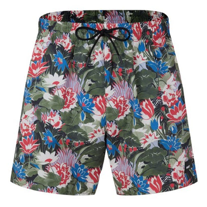 Front - Boss Mens Piranha Tropical Floral Swim Shorts