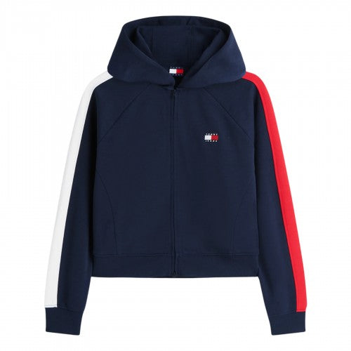 Front - Tommy Jeans Womens/Ladies Embroidered Logo Full Zip Hoodie