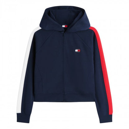 Front - Tommy Jeans Womens/Ladies Embroidered Logo Full Zip Hoodie