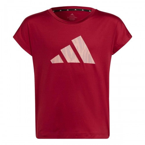Front - Adidas Girls Graphic Aeroready Training T-Shirt