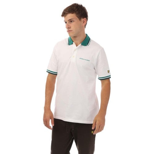Front - Lyle & Scott Mens Embroidered Logo Tipped Polo Shirt