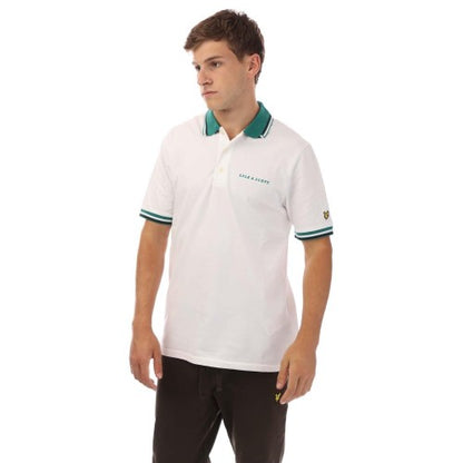 Front - Lyle & Scott Mens Embroidered Logo Tipped Polo Shirt