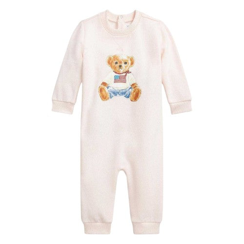 Front - Ralph Lauren Baby Bear Babysuit