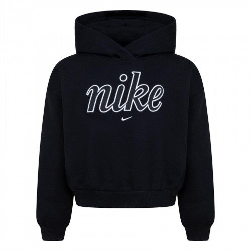 Front - Nike Girls Sportswear Club Fleece Boxy Hoodie