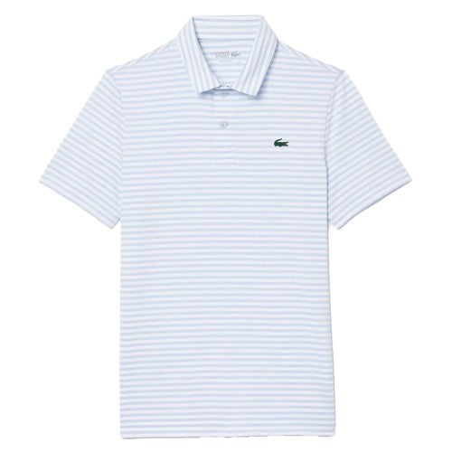 Front - Lacoste Mens Ultra Dry Striped UV Protection Polo Shirt