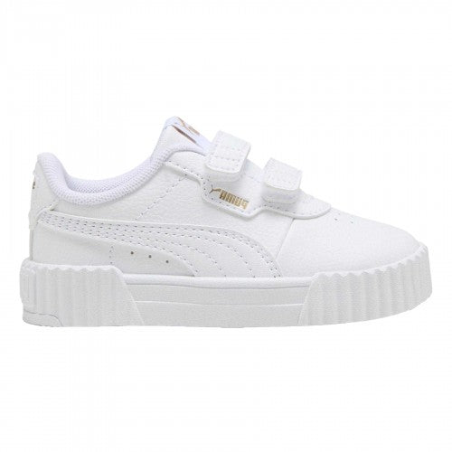 Front - Puma Childrens/Kids Carina 3.0 Leather Platform Shoes