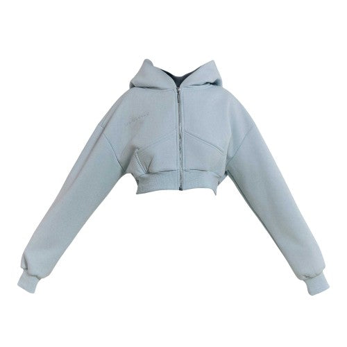 Front - Mars The Label Womens/Ladies Classics Cropped Full Zip Hoodie
