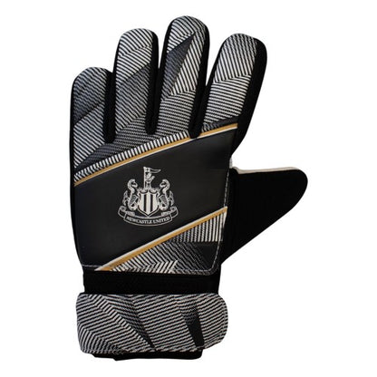 Front - Team Childrens/Kids Fuse Newcastle United FC Touch Fastening Goalkeeper Gloves