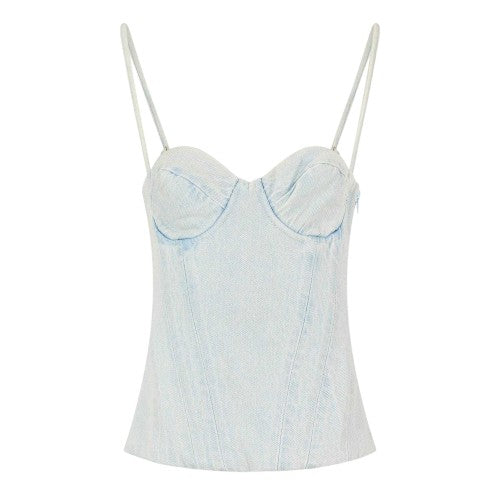 Front - Mars The Label Womens/Ladies Everly Washed Denim Corset