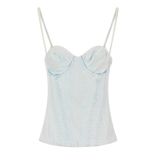 Front - Mars The Label Womens/Ladies Everly Washed Denim Corset