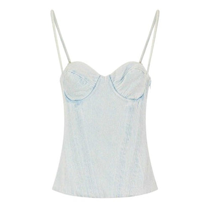 Front - Mars The Label Womens/Ladies Everly Washed Denim Corset
