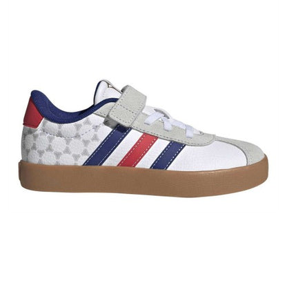 Front - Adidas Childrens/Kids VL Court 3.0 Leather Trainers