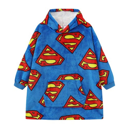 Front - Superman Childrens/Kids Oversized Long-Sleeved Blanket Hoodie