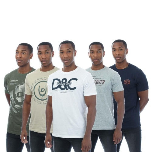 Front - Duck and Cover Mens Cheymore T-Shirt (Pack of 5)