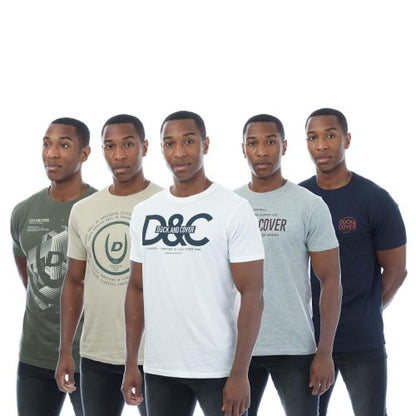 Front - Duck and Cover Mens Cheymore T-Shirt (Pack of 5)