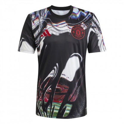 Front - Adidas Mens Pre-Match Manchester United FC T-Shirt